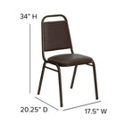 Flash Furniture HERCULES Series Trapezoidal Back Stacking Banquet Chair with Copper Vein Frame - Brown Vinyl-1.5'' Thick Seat Cushion