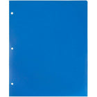 JAM Paper Plastic Heavy Duty 3 Hole Punched Two Pocket School Folder, Blue, 12 Pack (383HPbbug)-5
