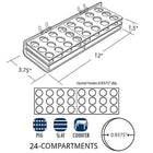 Azar Displays 15/16" 24 Round Slot Mascara & Cosmetic Tray For Pegboard, Slatwall/Counter Top, Clear, 2 Pack (225584)-Clear