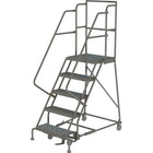 Tri-Arc Manufacturing Deep Top Step Rolling Ladder, Platform Height: 50", No. of Steps: 5, Step Width: 16" (KDSR105162-D2)-No. of Steps: 5