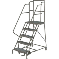 Tri-Arc Manufacturing Deep Top Step Rolling Ladder, Platform Height: 50", No. of Steps: 5, Step Width: 16" (KDSR105162-D2)-No. of Steps: 5