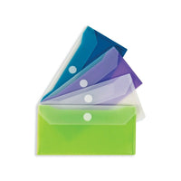 Winnable Velcro Poly File Pocket, Cheque-size, Assorted-Fold-over flap on back pocket to secure doucemnts