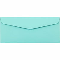 JAM Paper #10 Business Envelopes - 4.125" x 9.5" - Aqua Blue - 50 Pack-Colour: Aqua Blue