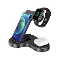 Powerology 3-in-1 Charging Stand 15W Qi Certified - Charcoal-Wireless fast charger up to 15W/10W/7.5W