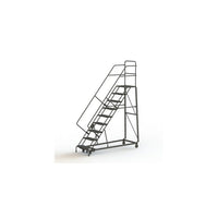 Tri-Arc Manufacturing Heavy Duty Safety Slope Ladder, No. of Steps: 9, Step Incline: 50 degree, Step Width: 24" (KDHS109242)-Frame Material: Steel