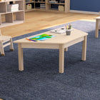 Flash Furniture Bright Beginnings Commercial Grade Wooden Trapezoid Preschool Classroom Activity Table-Glossy Beech Finish Matches Any Decor