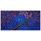 Design Art Abstract Deep Blue and Purple, 4 Piece Floral Canvas Print, (PT2002-32-16)-Print