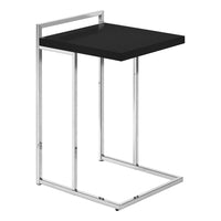 Monarch Specialties 3640 Accent Table - 25"H/Black/Chrome Metal-Thick, rectangular tabletop in a black finish is wide to offer a more generous surface