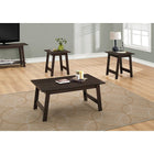 Monarch Specialties 7930P Table Set - 3Pcs Set/Espresso-Simple minimalist contemporary design