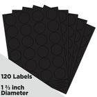 JAM Paper Round Circle Label Sticker Seals, 1.67" diameter, Black, 120 Pack (302229594)-Self-adhesive