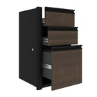 Bestar Connexion Add-On Pedestal with 3 Drawers, Antigua & Black-Drawers on ball-bearing slides for smooth and quiet operation