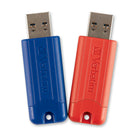 Verbatim PinStripe 32 GB USB 3.2 Gen 1 Flash Drives - Red & Blue - 2 Pack-32 GB capacity