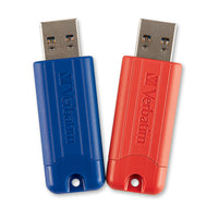 Verbatim PinStripe 32 GB USB 3.2 Gen 1 Flash Drives - Red & Blue - 2 Pack-32 GB capacity
