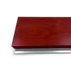 Urbann Y55 Lectern With Wheels - Mahogany Wood, Aluminum Grey-Overall Dimensions: 610 mm X 510 mm X 1143 mm (24" X 20" X 45")