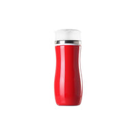 Timolino Tazza Vacuum Mug, Red, 350ml-Vacuum insulation keeps drink hot, cold & fresh for hours. Simply drop your tea leaves or fresh coffee grounds inside the cylinder & pour hot water on top; drink then seeps inside
