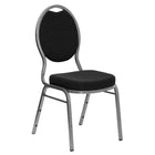Flash Furniture HERCULES Series Teardrop Back Stacking Banquet Chair in Black Patterned Fabric - Silver Vein Frame-500 lb. Weight Capacity