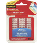 Scotch(R) Reusable Light Weight Mounting Tabs, Clear, 1" x 1", 18 Pack-Clear reusable tabs