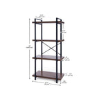 Can-Bramar Etagere Bookcase 4 Shelves 75W x 31.3D x 149.9H cm, Matte Black Frame w/Walnut Melamine Shelves (HP20968-MBSW)-Product Dimensions: 59" H x 29.5"W x 12.25"D (149.9H x 75W x 31.3D cm)