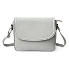 Nicci Medium Crossbody Bag with Front Flap - Light Grey-Crossbody Bag