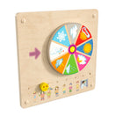 Flash Furniture Bright Beginnings Commercial Grade STEAM Wall Activity Board with Natural Finish and Multicolor Accents, Weather-Ideal for Freestyle Floor Play