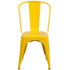 Flash Furniture – Chaise empilable d’intérieur et d’extérieur, métal, jaune fini poudré (CH31230YL)-Chaise empilable de style bistro