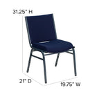 Flash Furniture HERCULES Series Heavy Duty Dot Fabric Stack Chair - Navy Blue-CA117 Fire Retardant Foam