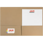 JAM Paper Premium Paper Cardstock Two Pocket Presentation Folders, Brown Kraft Paper Bag, 12 Pack (5166617481dg)-2 pocket