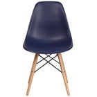 Flash Furniture Elon Series Navy Plastic Chairs with Wooden Legsase-Set of 2 Plastic Side Chair