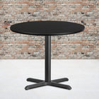 Flash Furniture 36" Round Black Laminate Table Top with 30" x 30" Table Height Base-Top Size: 36"W x 36"D