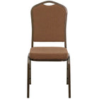 Flash Furniture HERCULES Series Crown Back Stacking Banquet Chair in Coffee Fabric - Gold Vein Frame-Multipurpose Banquet Chair