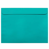 JAM Paper 9" x 12" Booklet Catalog Coloured Envelopes - Sea Blue Recycled - 50 Pack -Colour: Brite Hue Sea Blue