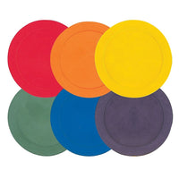 Champion Sports Vinyl Spot Markers, Assorted, 6 Pack (CHSMSPSET)-Large 10" poly spot markers