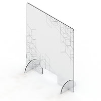 Mark Maker Acrylic Sneeze Guard - 31.5" x 36" - Design #7-Available with acrylic feet to easily stand on countertops for portability and quick installation with no tools required.