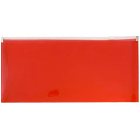 JAM Paper #10 Plastic Envelopes with Zip Closure, 5 x 10, Red Poly, 12 Pack (921Z1RE)-Red