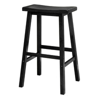 Winsome 29" Saddle Seat Stool, Black-Contemporary wood saddle counter height stools