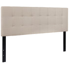 Flash Furniture Bedford Tufted Upholstered Queen Size Headboard - Beige Fabric-Panel Headboard