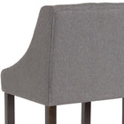 Flash Furniture Carmel Series 30" High Transitional Tufted Walnut Barstool with Accent Nail Trim - Dark Grey Fabric-CA117 Fire Retardant Foam