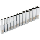 Dynamic Tools 1/4" Drive 12 Piece 6 Point, Deep Metric Socket Set, 4mm - 14mm-Contains: 4, 5, 5.5, 6, 7, 8, 9, 10, 11 12, 13, 14mm