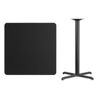 Flash Furniture 36'' Square Laminate Table Top, Black with 30'' x 30'' Bar-Height Table Base (XUBK3636T3030B)-Black Laminate Top