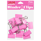 JAM Paper Binder Clips, Medium, 1.25"/32mm, Pink, 30 Pack-32mm Binder Clip