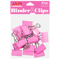 JAM Paper Binder Clips, Medium, 1.25"/32mm, Pink, 30 Pack-32mm Binder Clip