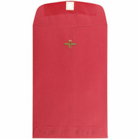 JAM Paper 6" x 9" Open End Catalog Coloured Envelopes with Clasp Closure - Red Recycled - 50 Pack-Red Clasp Envelope