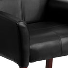 Flash Furniture Black Leather Executive Side Reception Chair with Mahogany Legs-CA117 Fire Retardant Foam