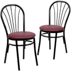 Flash Furniture HERCULES Series Fan Back Metal Chairs with Burgundy Vinyl Seat - 2 Pack-Fan Back Design