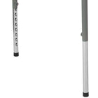 Flash Furniture 34" Square Height Adjustable Granite Plastic Folding Table - White-165 lb. Static Load Capacity