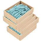 JAM Paper Wood Clothing Pin Clips, Medium, 1 1/8, Blue, 5 Packs of 50,  250 Total (230726776g)-Size: 1.13" x 0.25"
