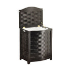 Oceanstar BHV0100MH Bowed Front Veneer Laundry Wood Hamper with Interior Bag, Dark Mahogany-Laundry hamper is lined with a canvas bag