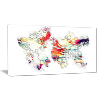 Designart Colour ChCanvas Art Print Map Canvas Art Print, (PT2730-32-16)-Print