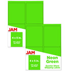 JAM Paper Mailing Address Labels, 4 x 5, Neon Green, 2 sets of 120 (354329156g)-Neon Green Labels