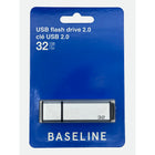Baseline Metal 32 GB USB 2.0 Flash Drive-32GB storage capacity